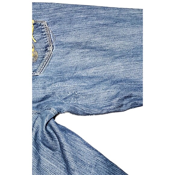 VTG 90s Baggie Jeans Men’s 40 – Distressed Hip Hop Grunge Streetwear Denim Y2K - Picture 8 of 16